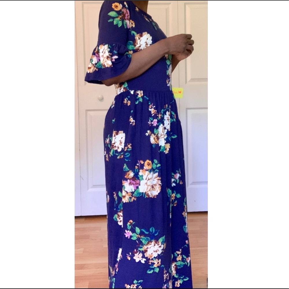 Blue Floral Maxi Dress